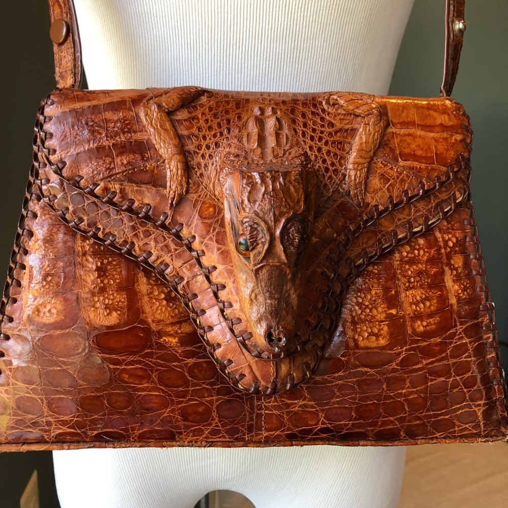 Vintage Cuban Alligator Bag 1940s-1950s